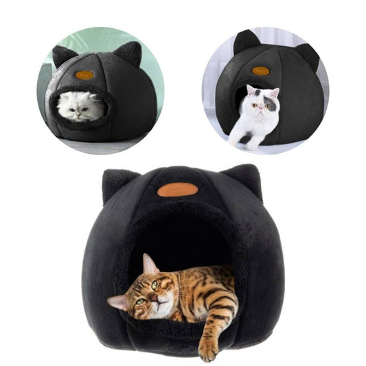 Mīksta kaķu gulta - melna