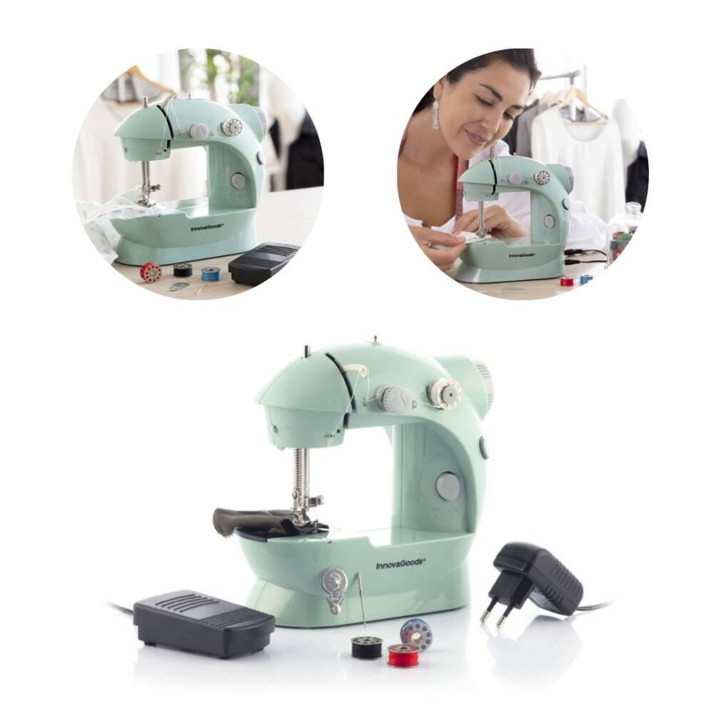 Mini pārnēsājama šujmašīna ar LED gaismu