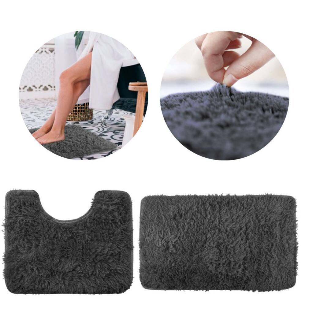 Vannas istabas paklājs - Komplekts - pelēks