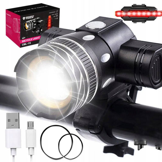 Velosipēda lukturis + aizmugurējais lukturis