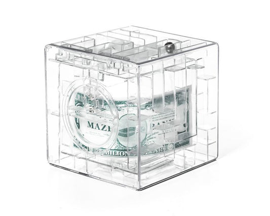 Krājkase, naudas labirints - caurspīdīgs