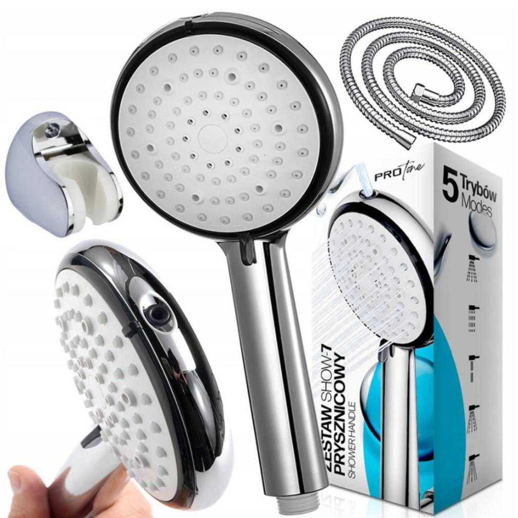 Regulējama dušas roka ar šļūteni