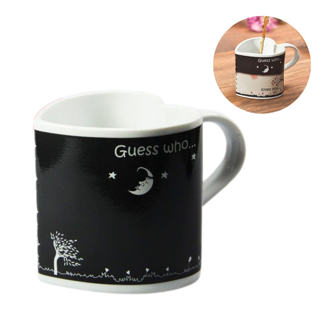 Krāsu mainoša krūze sirds formā