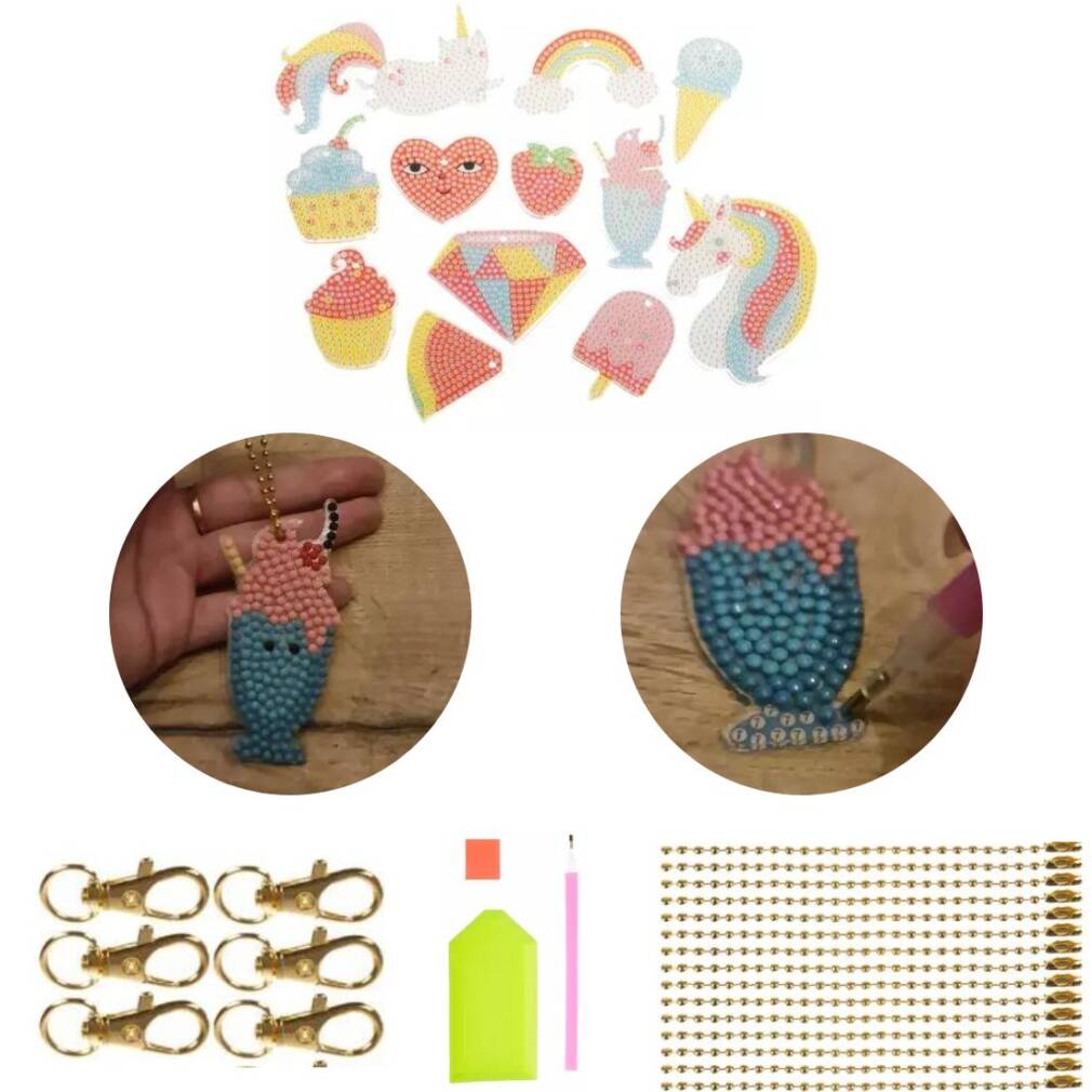 Dimantu mozaīka - atslēgu piekari