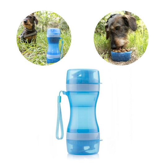 pudele ar ūdeni un barības trauku