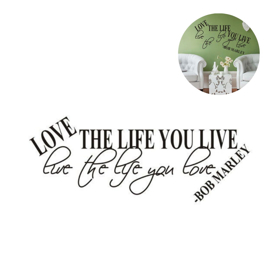 Dekoratīva sienas uzlīme "Bobs Mārlija citāts"