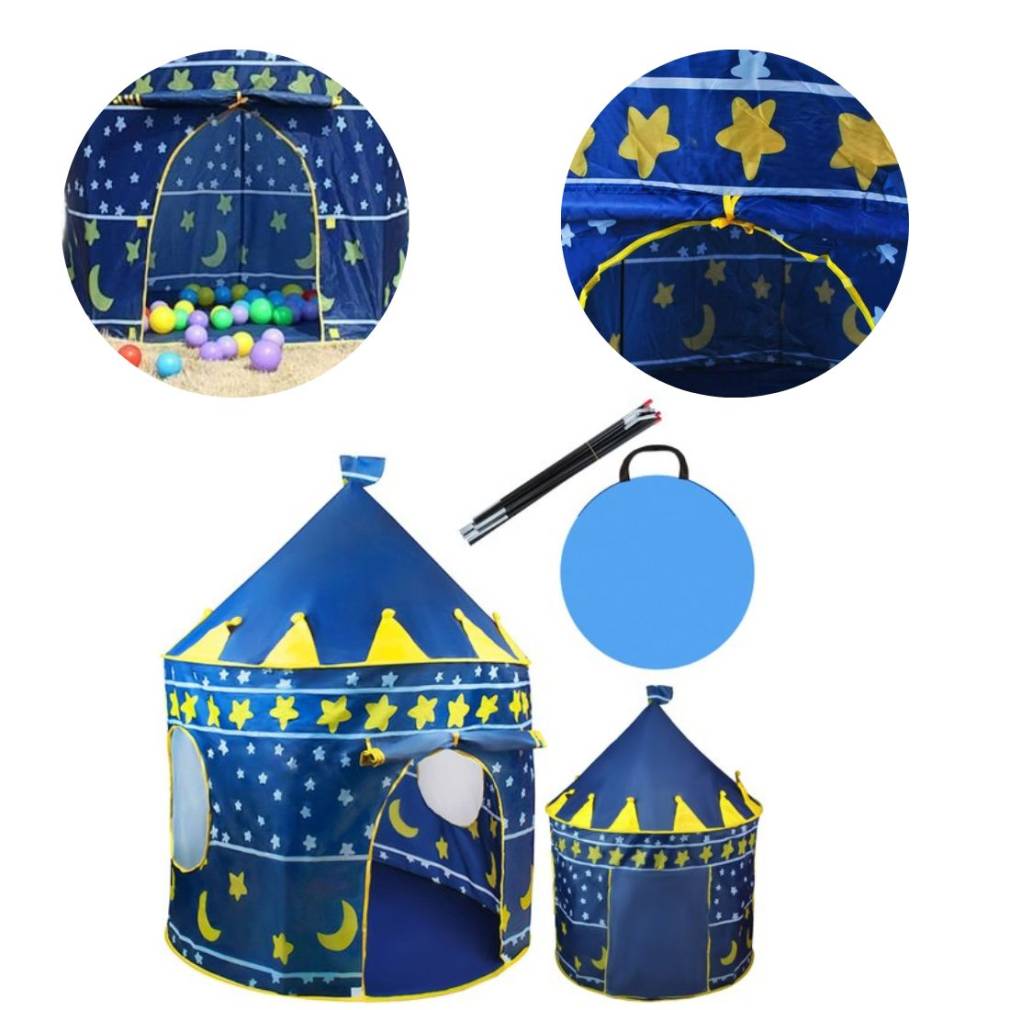 Zilā bērnu telts