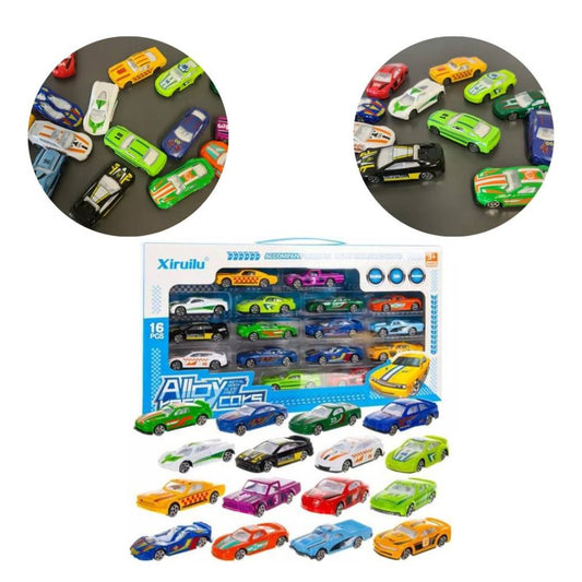 Krāsainu automašīnu komplekts 1: 64 - 16 gab
