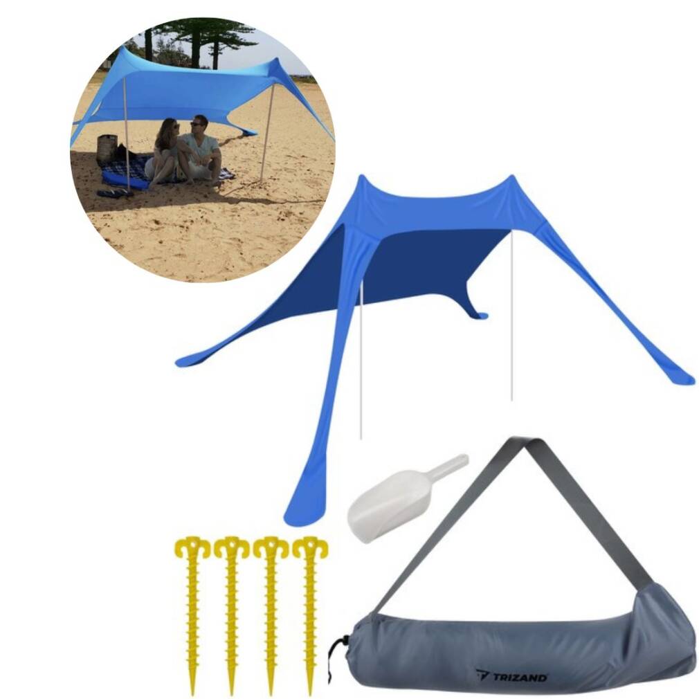 Pludmales telts - lietussargs / pārsegs