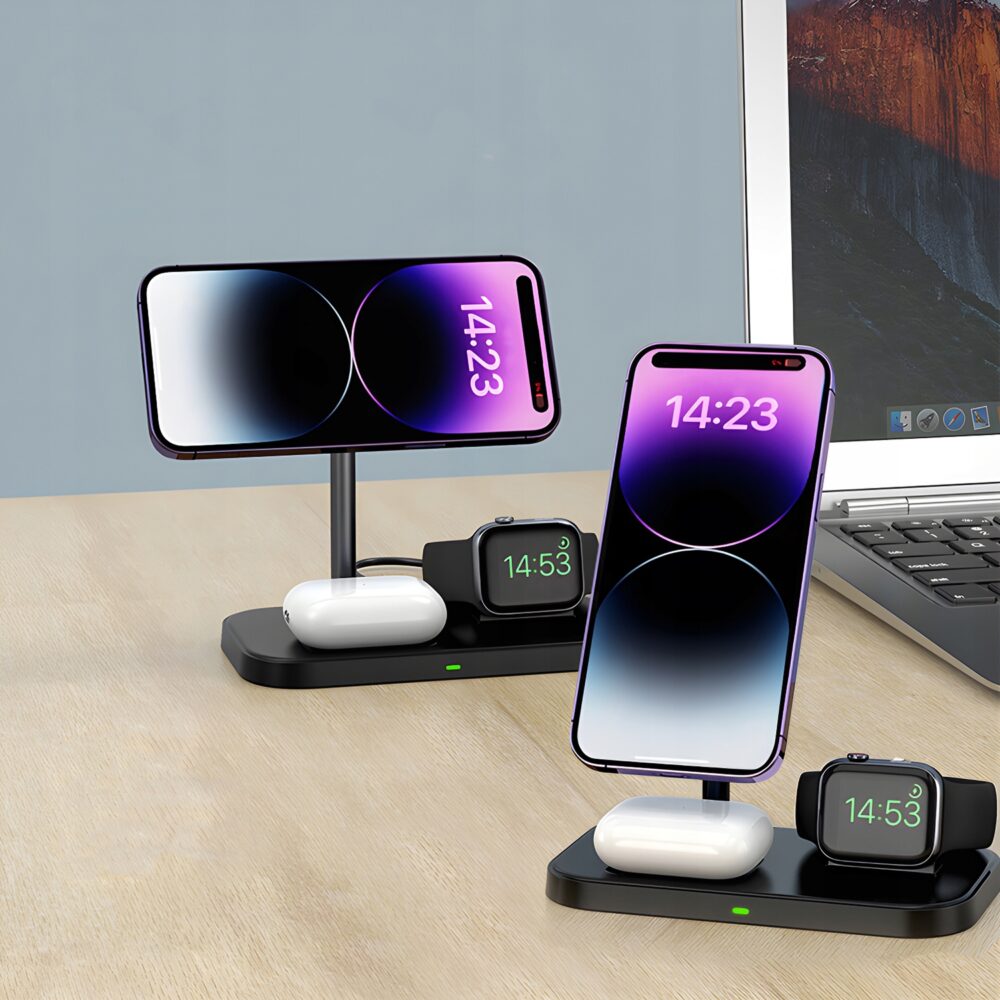 3in1 uzlādes stacija, melna