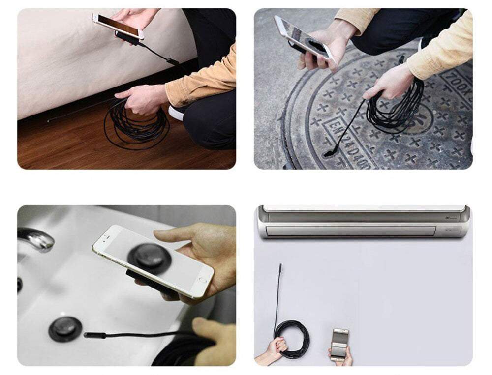 Endoskops Kamera Šaurām Vietām 5m 8mm LED Wi-Fi
