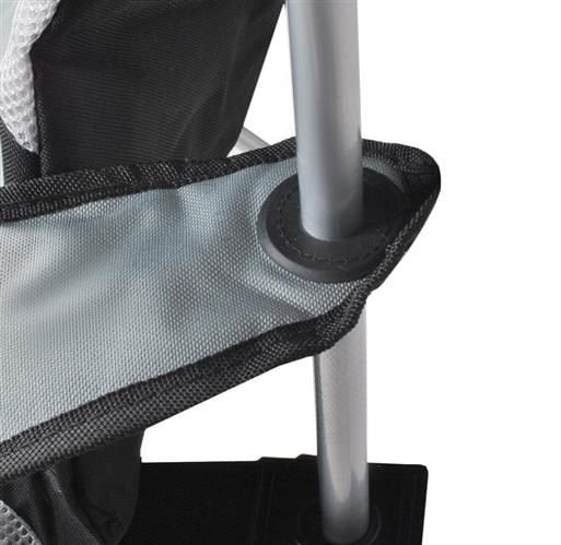 Melns un pelēks makšķerēšanas krēsls