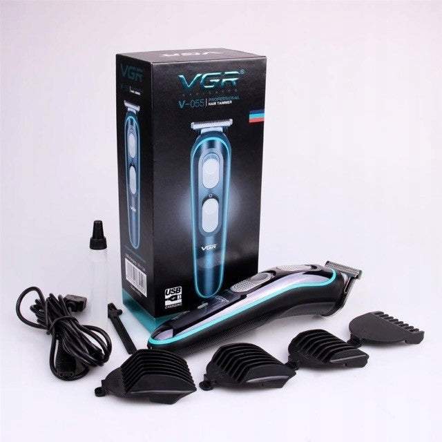 Matu un bārdas griežamā mašīnīte trimmeris ar 4 uzgaļiem un akumulatoru