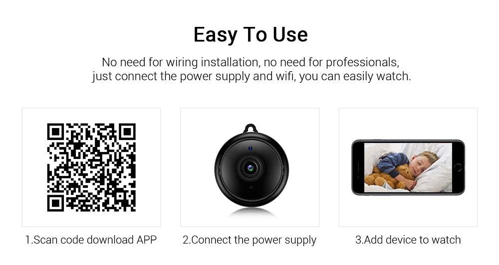 Mini bezvadu novērošanas kamera