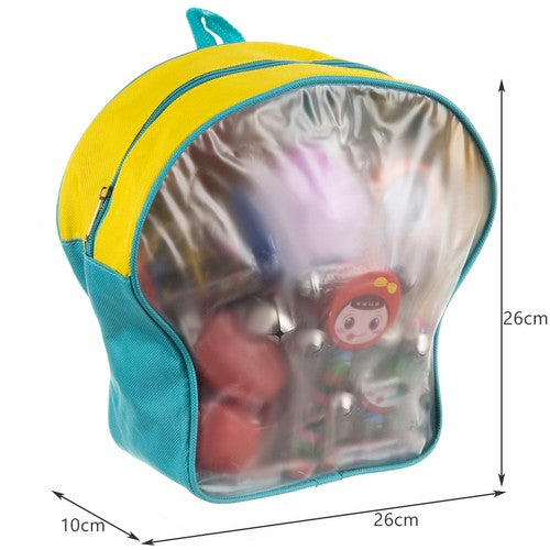 Koka mūzikas instrumenti mugursomā