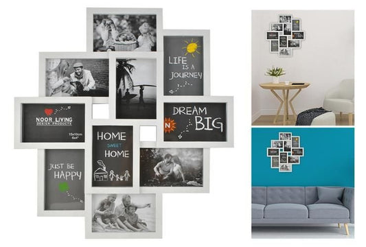 10 foto rāmis - balts