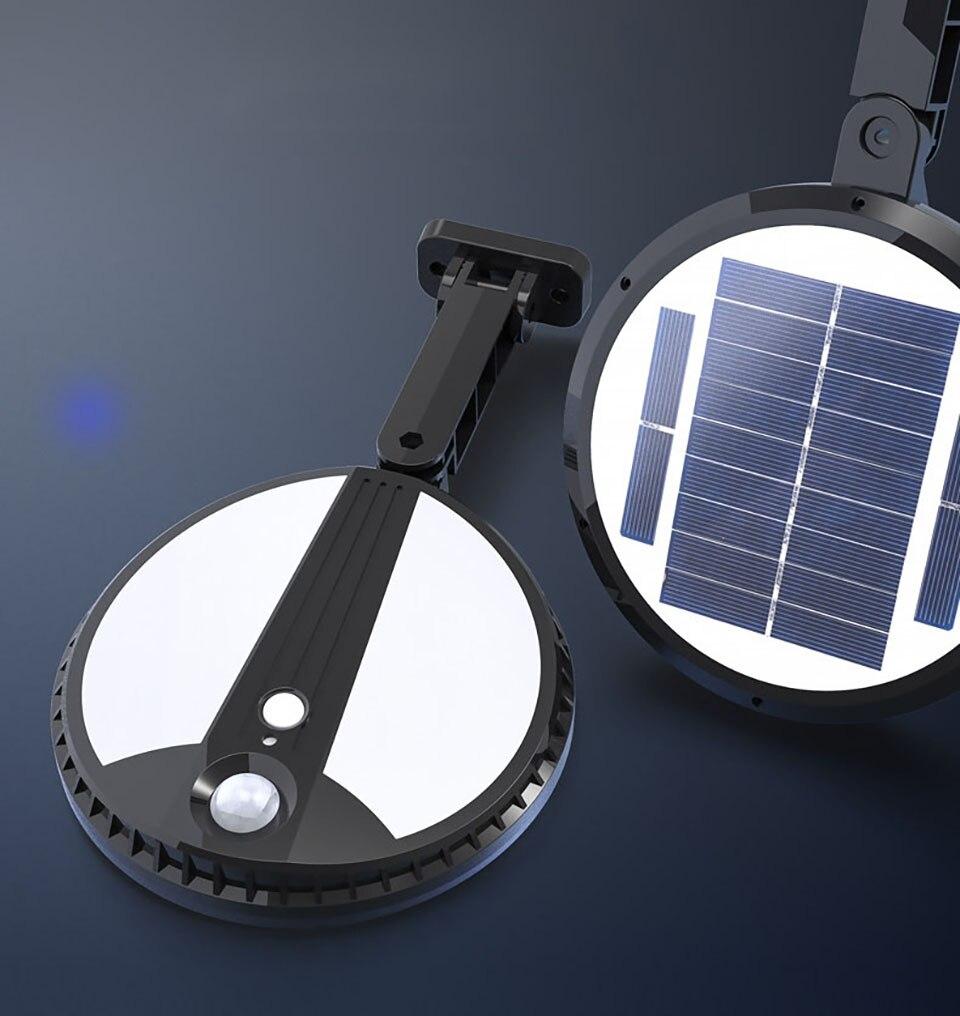 Ārā lampa ar saules paneli un kustības sensoru ūdensizturīga ar tālvadības pulti