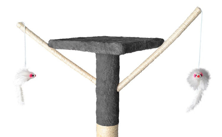 Kaķu koks 138 cm pelēks