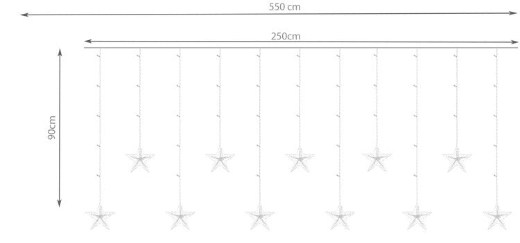 Gaismas aizkars 108 gaismas diodes - auksti balta 31 V Kś11322