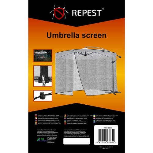 Moskītu tīkls dārza saulessargam 3,5 m - melns