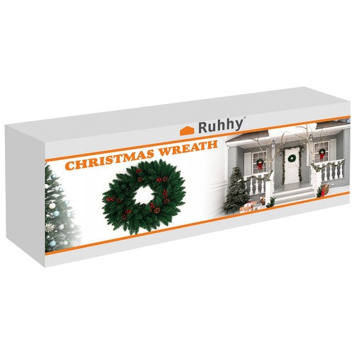 Ziemassvētku vainags durvīm, dekoratīvs ornaments, 60 cm, blīvs, XXL izmērs