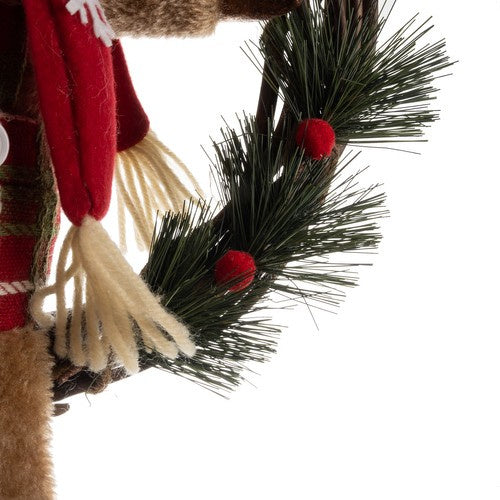 Ziemassvētku vainags durvīm - ziemeļbriedis Ruhhy