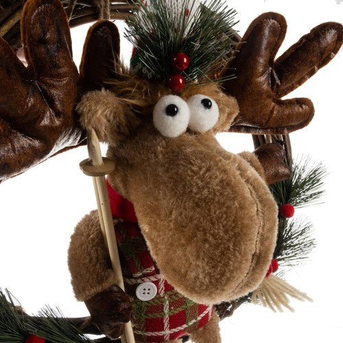 Ziemassvētku vainags durvīm - ziemeļbriedis Ruhhy