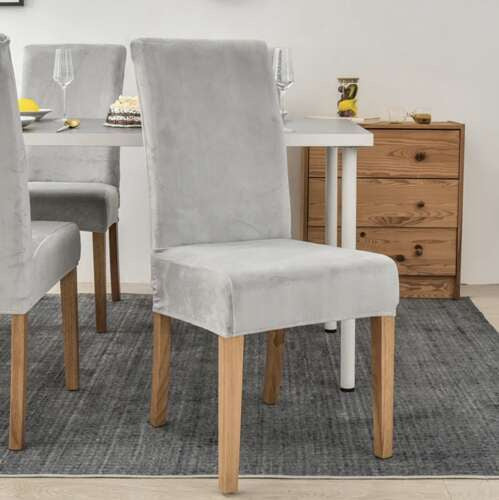 Krēsla pārvalks - pelēks samts Ruhhy