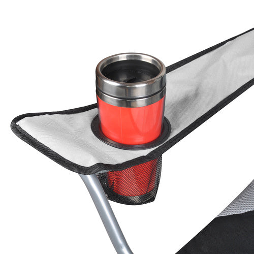 Makšķerēšanas krēsls melns un pelēks