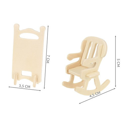 Koka leļļu mēbeļu komplekts, 34 daļas