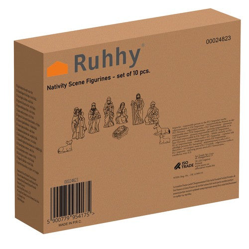 Ziemassvētku figūriņas Kristus dzimšanas ainai - 10 gabalu komplekts Ruhhy
