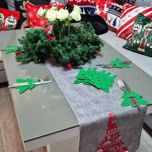 Galda piederumu maciņš - Ziemassvētku eglītes 12 gab. Ruhhy