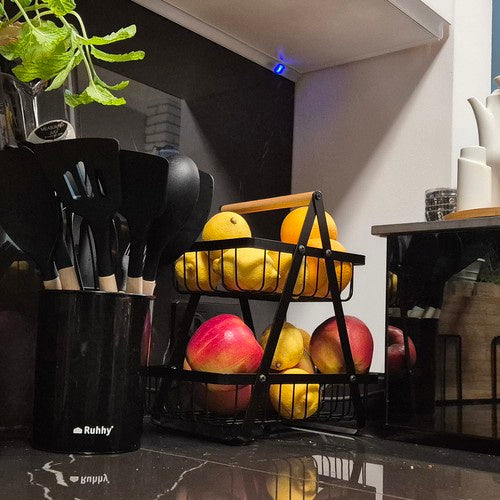 24265 divstāvu augļu/dārzeņu grozs