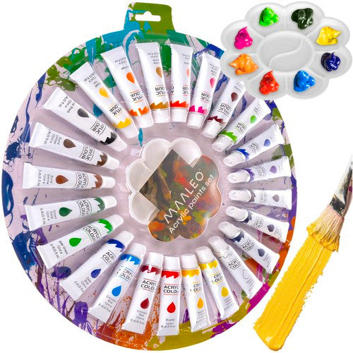 Akrila krāsas 12 ml - 24 krāsu komplekts Maaleo