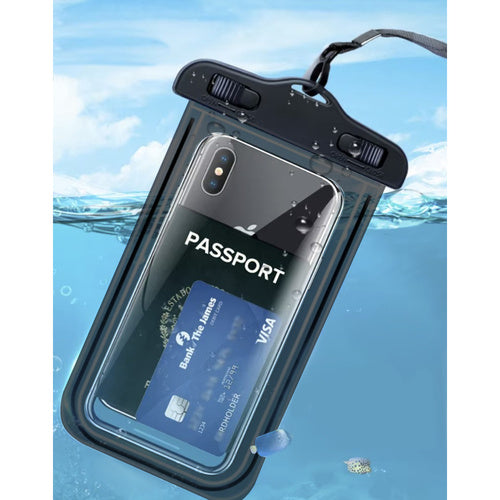 Ūdensizturīgs telefona maciņš - melns