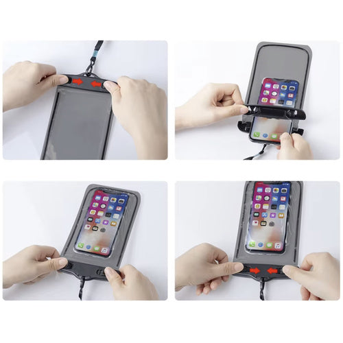 Ūdensizturīgs telefona maciņš - melns