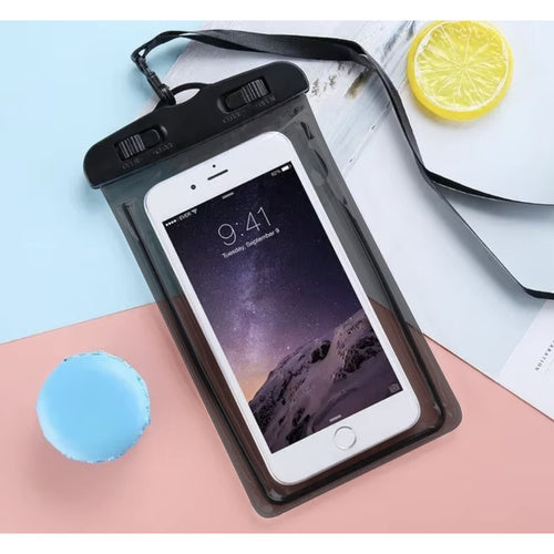 Ūdensizturīgs telefona maciņš - melns