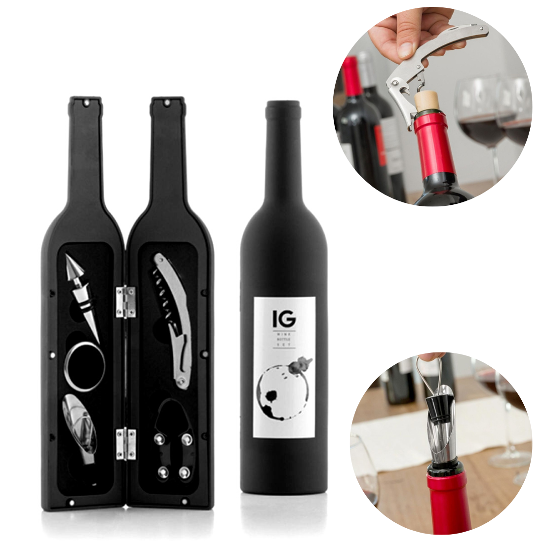 Vīna aksesuāru komplekts, 5 gabali