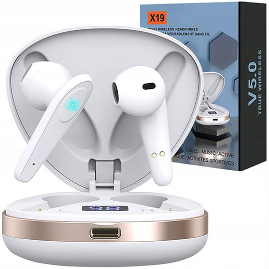 Bezvadu Bluetooth austiņas ar bezvadu uzlādes korpusu