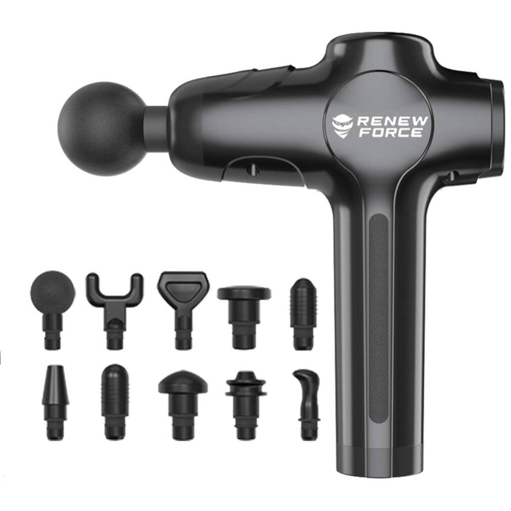 Masāžas pistole ar 10 uzgaļiem