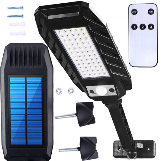 Āra, ielas lampa ar saules paneli un tālvadības pulti 60 LED