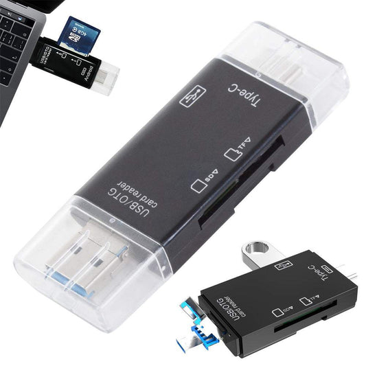 SD MicroSD TFUSB USB-C MICRO USB OTG 5in1 adapteris