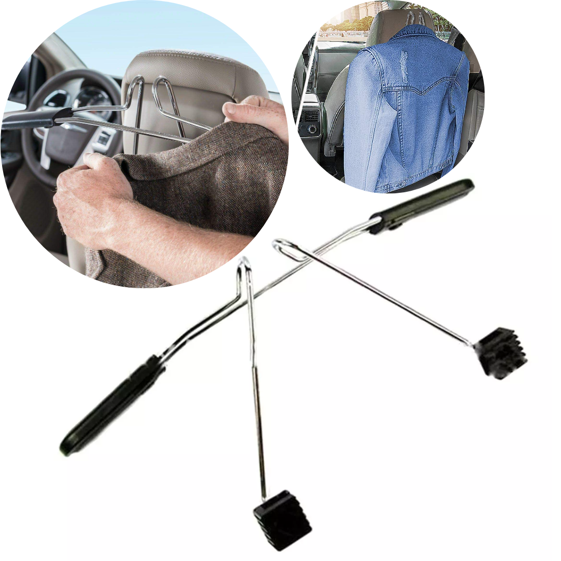 Apģērbu pakaramais automašīnām ar regulējamu platumu