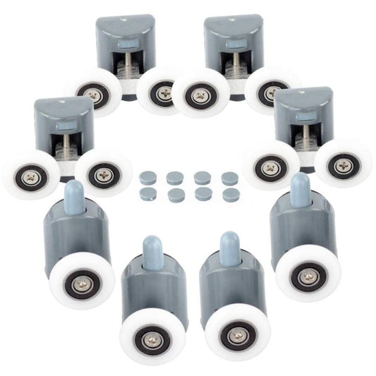 Riteņi rullīši dušas durvīm (4 augšējie riteņi + 4 apakšējie riteņi)