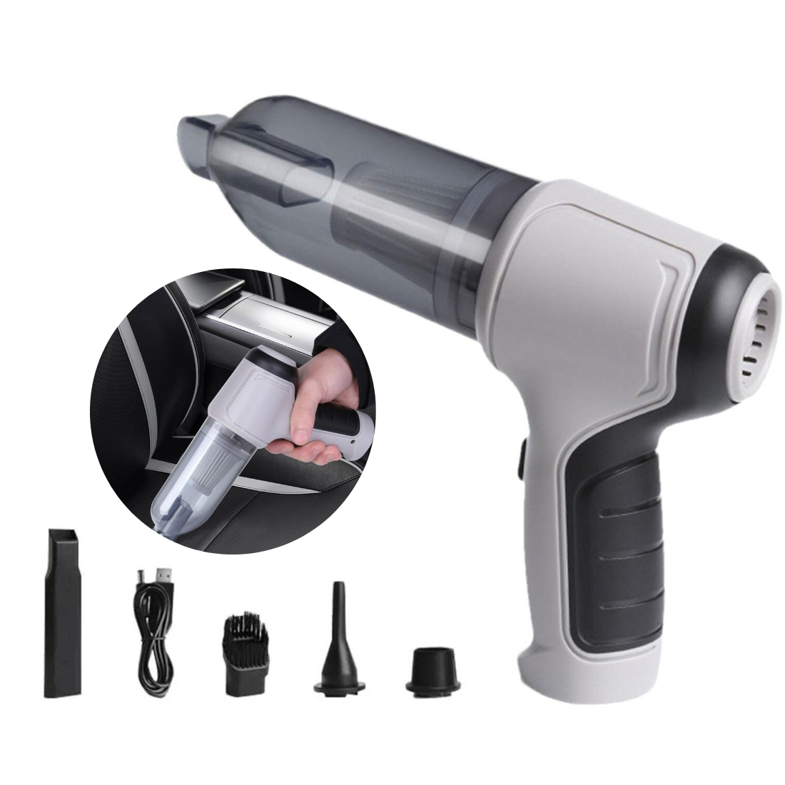 Mašīnas rokas putekļu sūcējs bezvadu