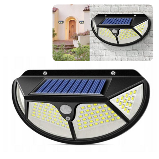 Ārā lampa ar saules paneļiem un kustības sensoru ūdensizturīga