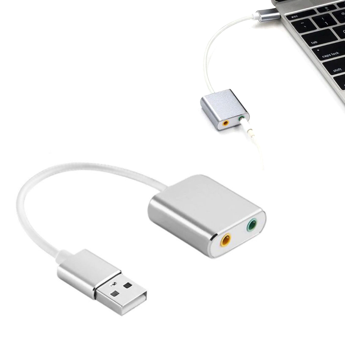 Pārveidotājs austiņām ar mikrofonu USB uz 2x 3,5mm
