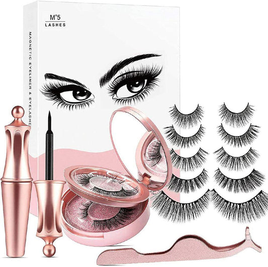 Magnētiskās skropstas 7 pāri + acu zīmulis