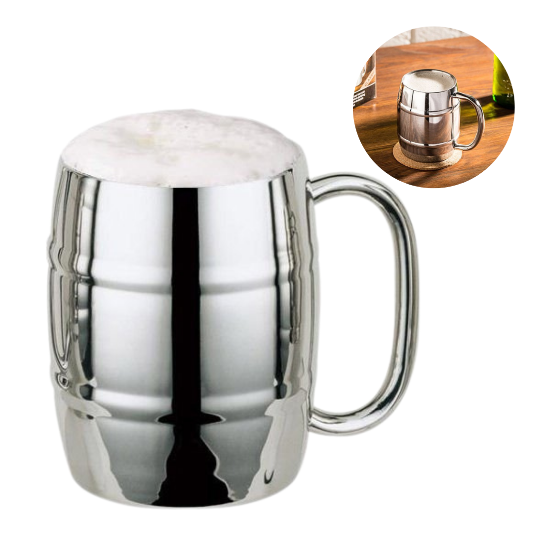 Alus kauss, atdzesējoša tērauda muca