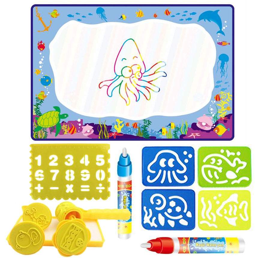 Ūdens paklājs krāsošanai + zīmogi un veidnes